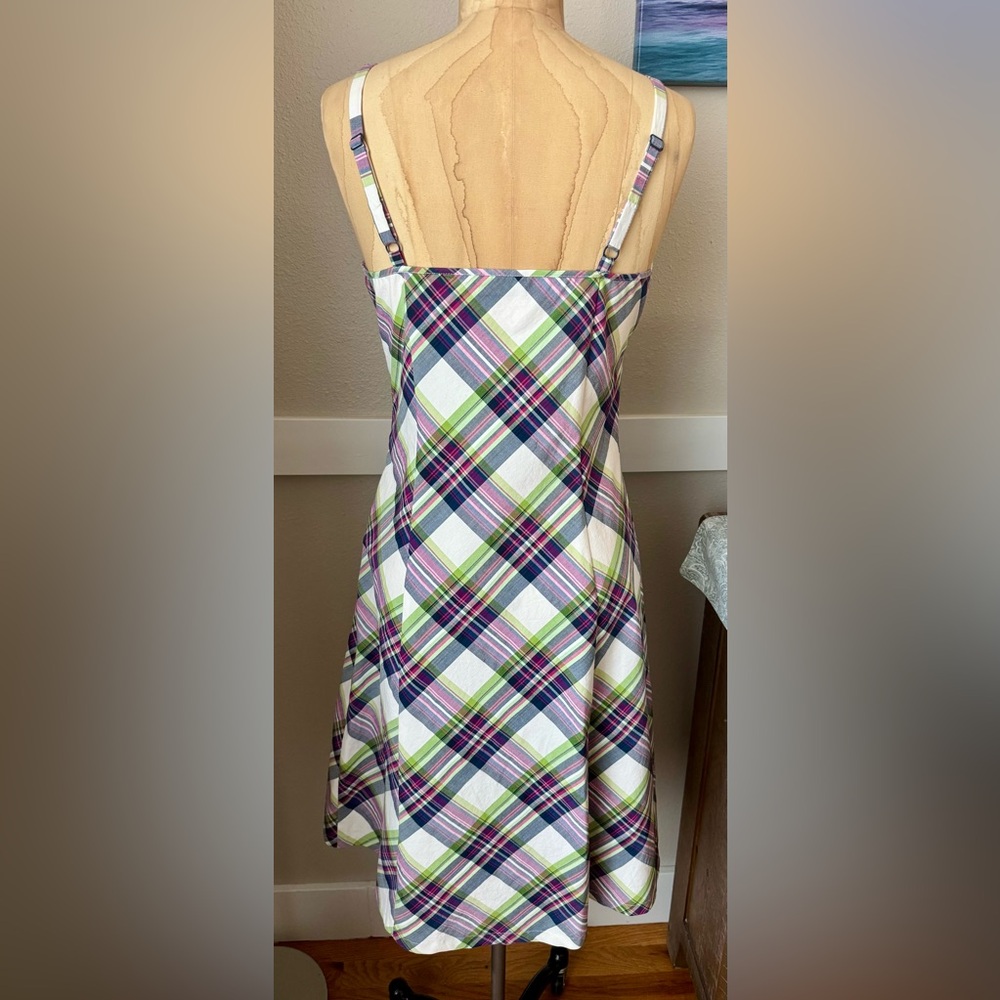 New York & Company White, Blue, & Pink Plaid Women's Summer Dress, Size 8 (NEW) - Picture 2 of 11